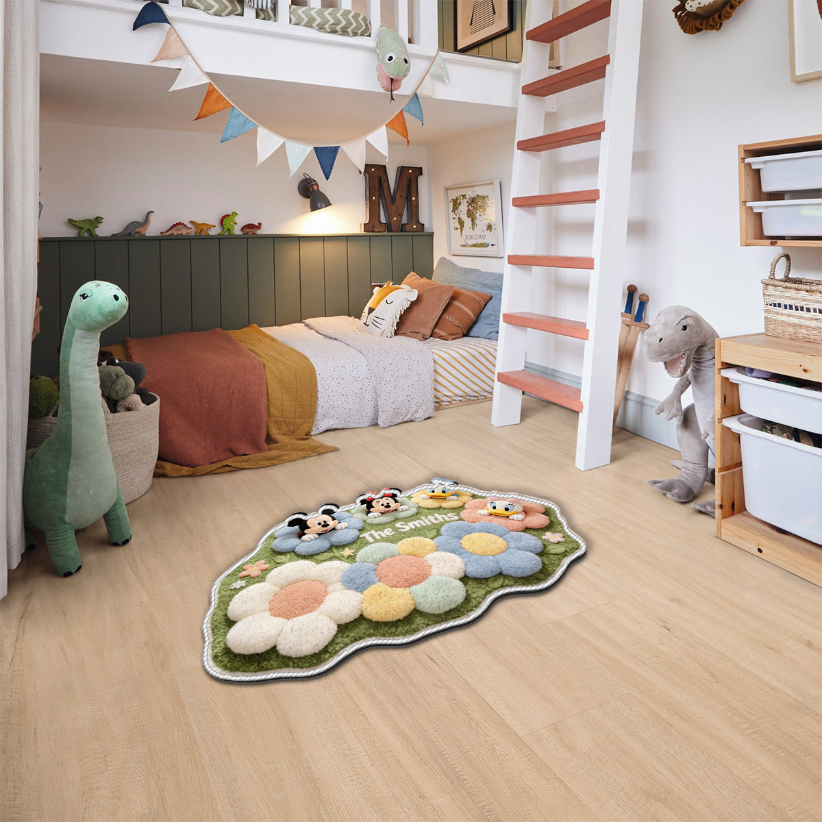 Personalized Disney Themed Non-Slip Tufted Rug for Kids Room Non-Slip Tufted Rug GradoCreations