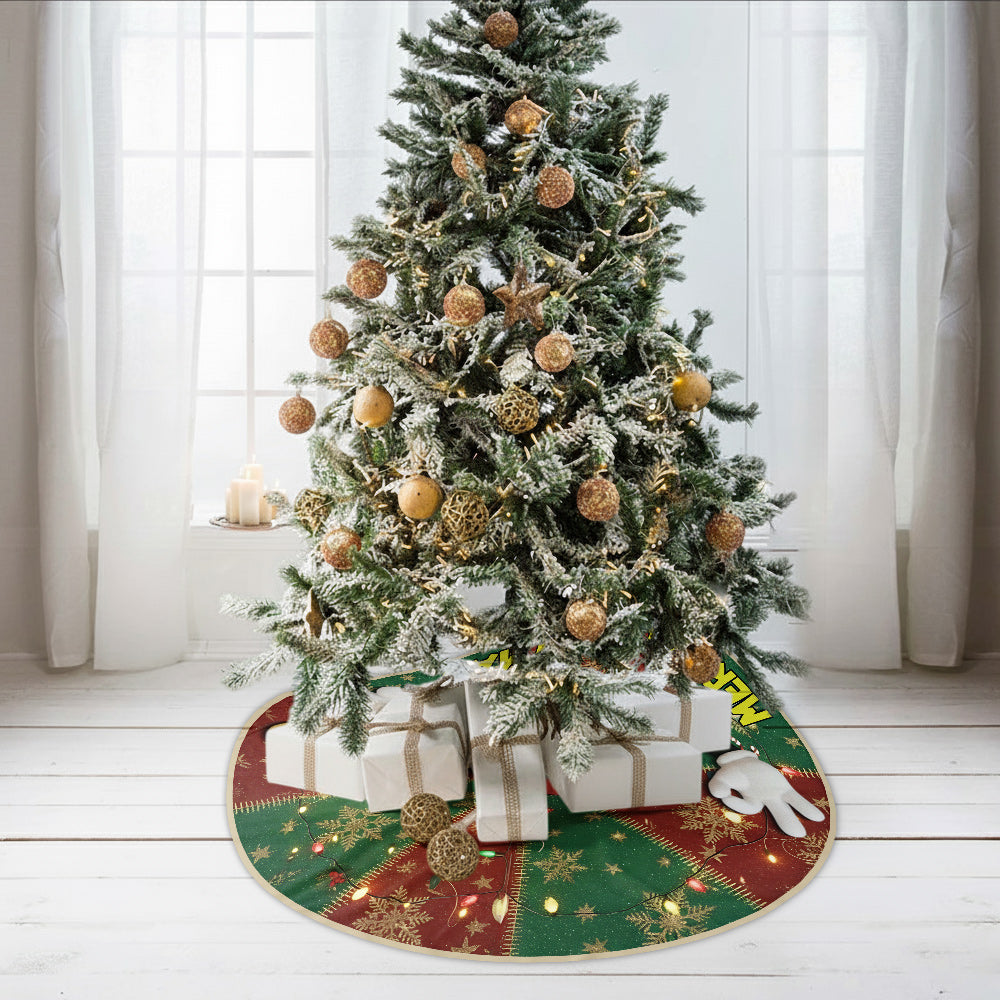 Personalized Mickey Mouse Christmas Tree Skirt Custom Name Holiday Decor Shaped Tree Skirt GradoCreations
