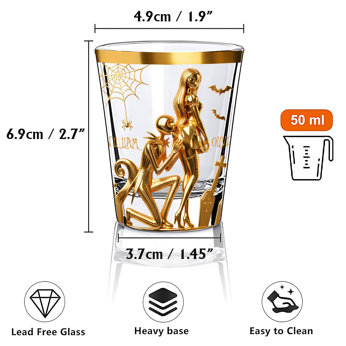 Personalized Nightmare Shot Glass Set Custom Name Gift Shot Glasses Set GradoCreations