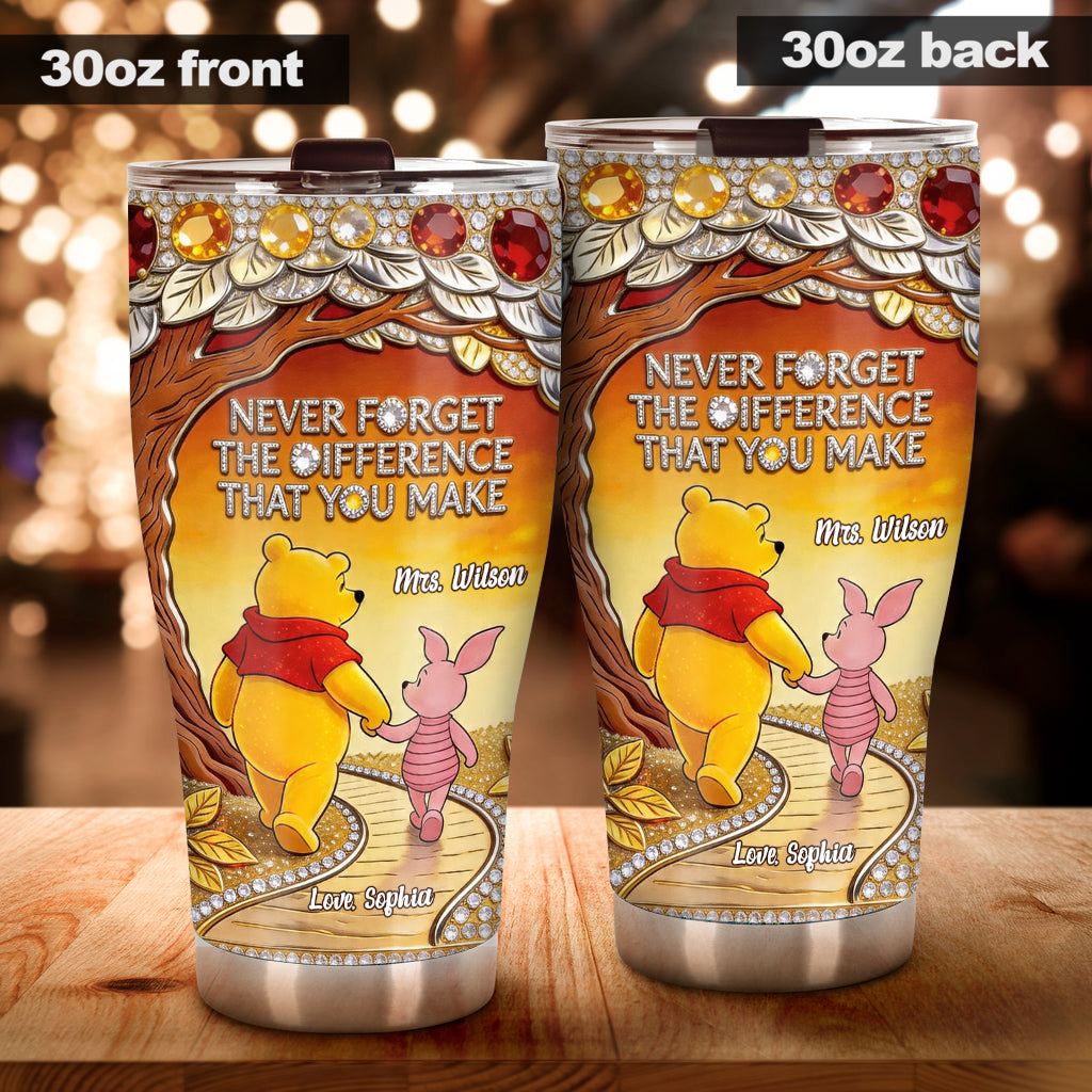 Personalized Teacher Tumbler with Inspirational Quote and Custom Name Tumbler GradoCreations