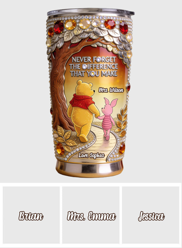 Personalized Teacher Tumbler with Inspirational Quote and Custom Name Tumbler GradoCreations
