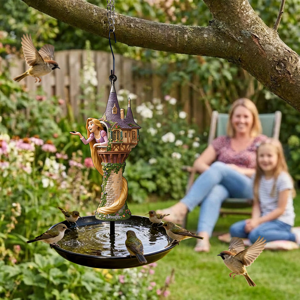 Personalized Princess Castle Bird Feeder Bath Custom Name Gift Bird Feeder/ Bath GradoCreations
