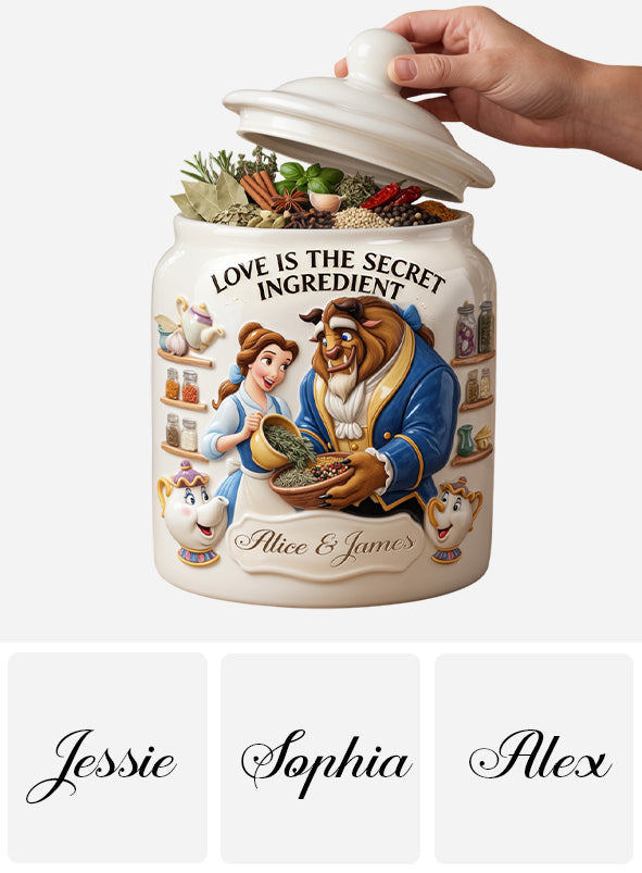 Personalized Beauty and the Beast Cookie Jar with Names for Couples Cookie Jar GradoCreations