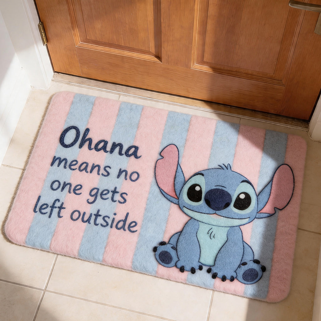 Personalized Ohana Non-Slip Tufted Rug with Stitch Design Non-Slip Tufted Rug GradoCreations