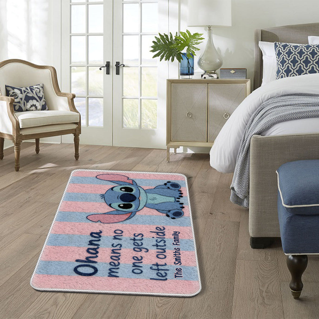 Personalized Ohana Non-Slip Tufted Rug with Stitch Design Non-Slip Tufted Rug GradoCreations