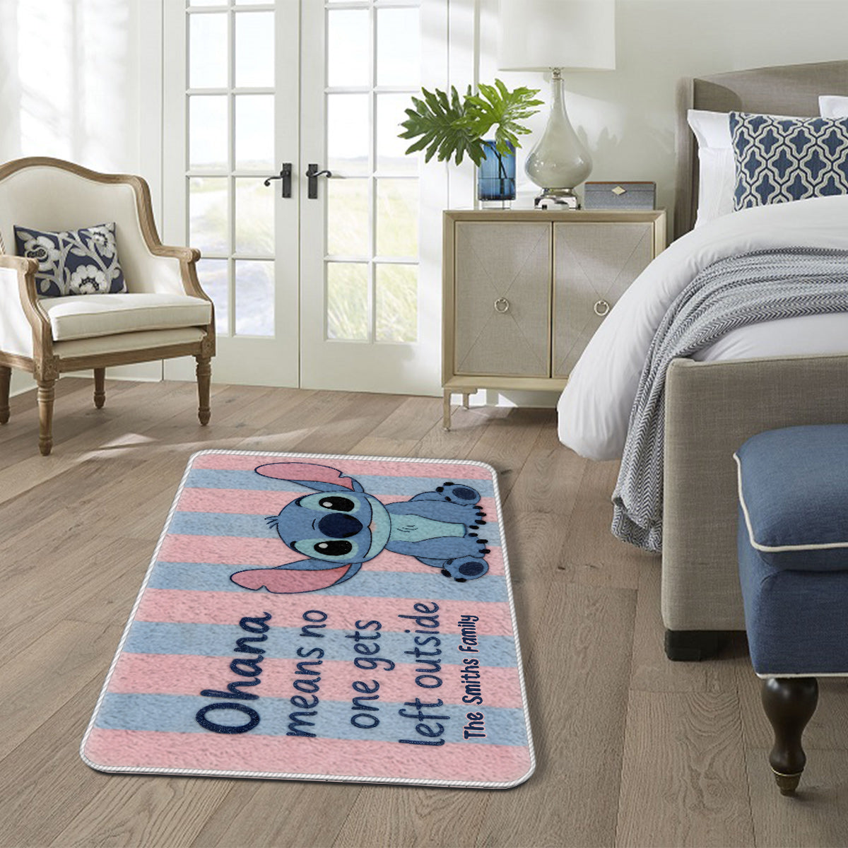 Personalized Ohana Non-Slip Tufted Rug with Stitch Design Non-Slip Tufted Rug GradoCreations