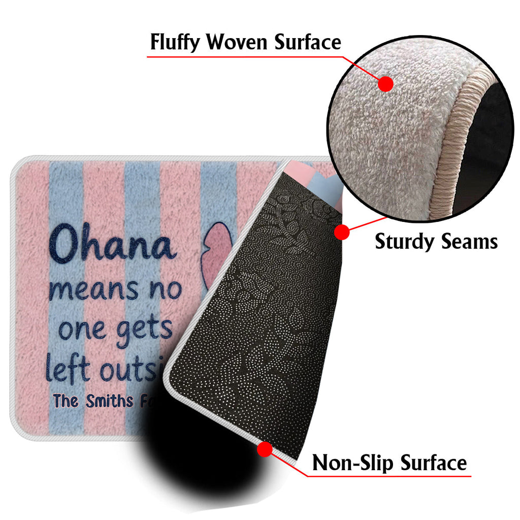 Personalized Ohana Non-Slip Tufted Rug with Stitch Design Non-Slip Tufted Rug GradoCreations