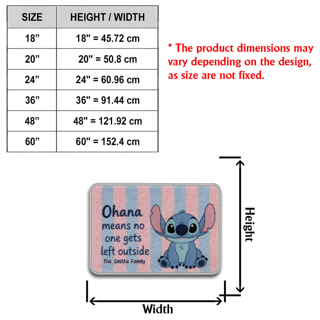 Personalized Ohana Non-Slip Tufted Rug with Stitch Design Non-Slip Tufted Rug GradoCreations