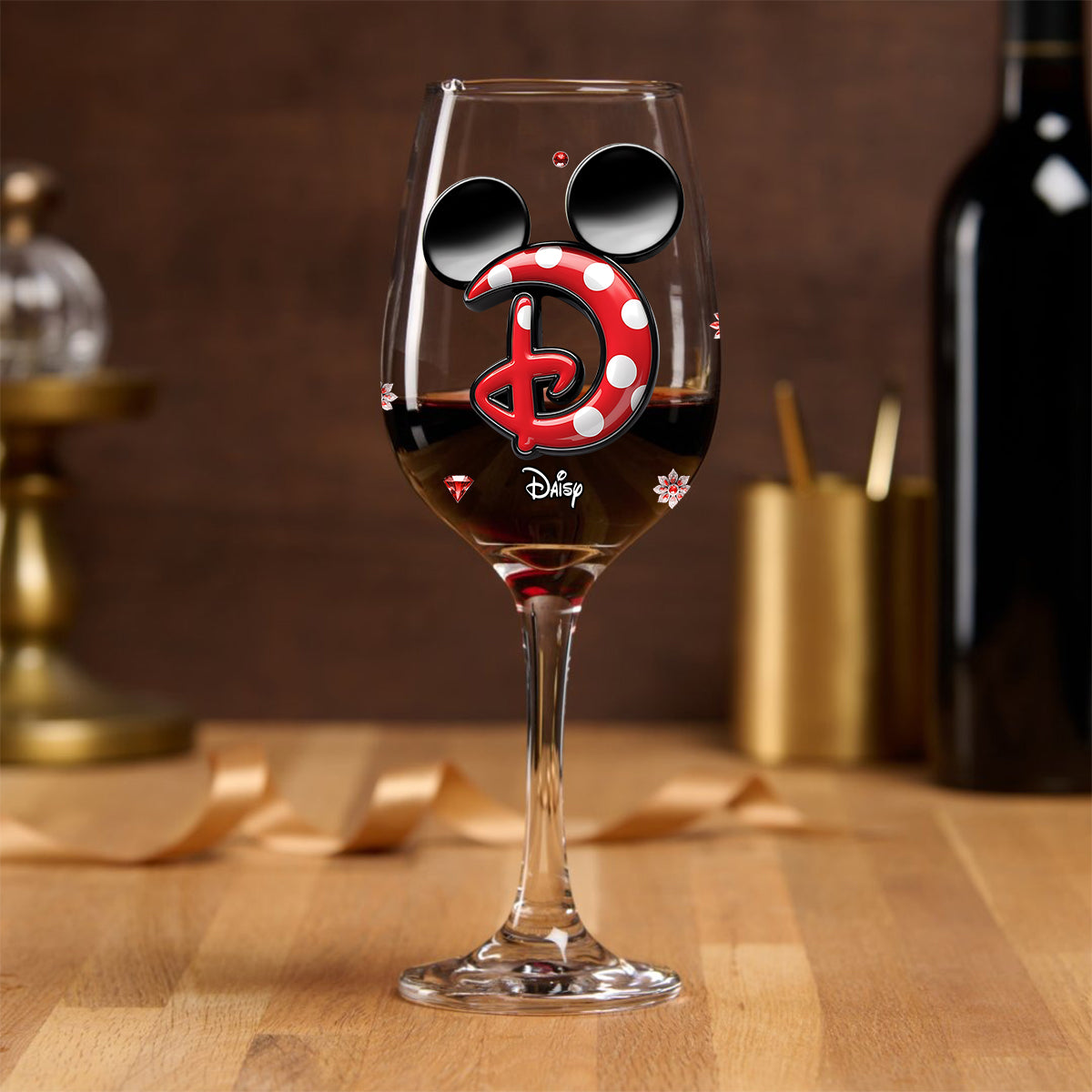 Personalized Christmas Wine Glass with Long Stem for Holiday Gifts Wine Glass With Long Stem GradoCreations