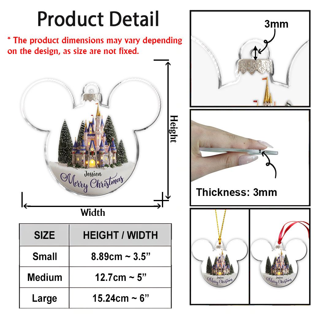 Personalized Magical Castle Mouse Ornament Gift for Christmas Ornament GradoCreations