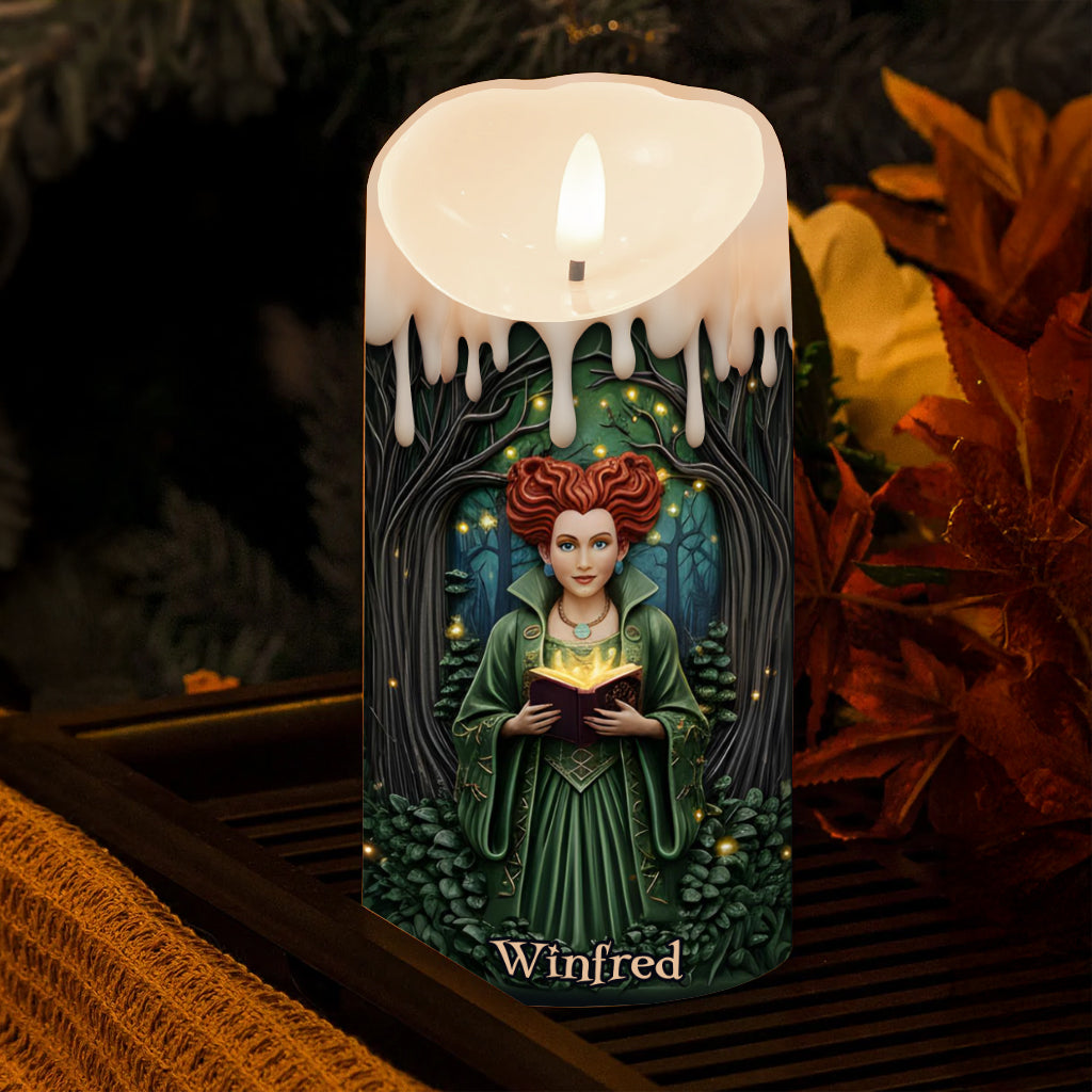 Personalized Sanderson Sisters Flameless Candle Custom Photo Gift Flameless Candle GradoCreations
