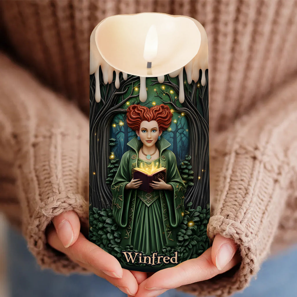 Personalized Sanderson Sisters Flameless Candle Custom Photo Gift Flameless Candle GradoCreations