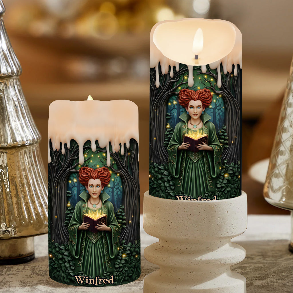 Personalized Sanderson Sisters Flameless Candle Custom Photo Gift Flameless Candle GradoCreations