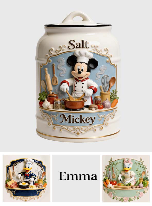 Personalized Ceramic Mouse Cookie Jar for Kids Kitchen Gift Cookie Jar GradoCreations