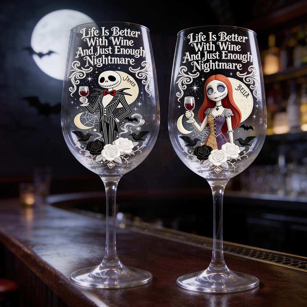 Personalized Nightmare Wine Glass with Long Stem Gift for Wine Lovers Wine Glass With Long Stem GradoCreations