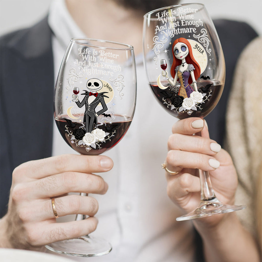 Personalized Nightmare Wine Glass with Long Stem Gift for Wine Lovers Wine Glass With Long Stem GradoCreations