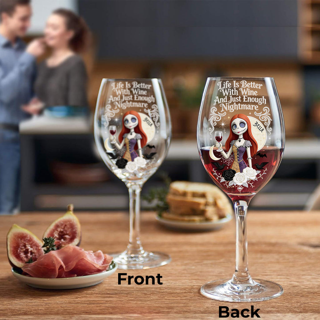 Personalized Nightmare Wine Glass with Long Stem Gift for Wine Lovers Wine Glass With Long Stem GradoCreations