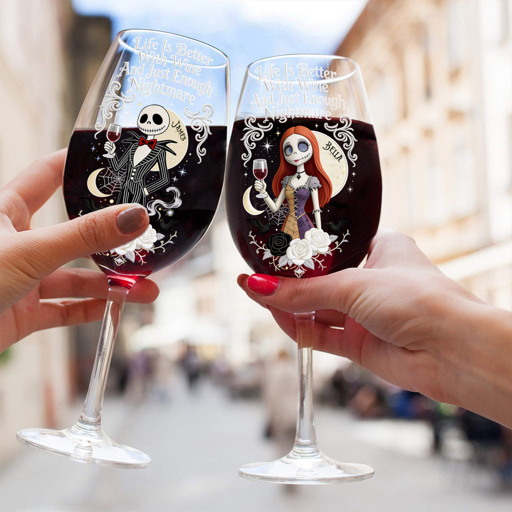 Personalized Nightmare Wine Glass with Long Stem Gift for Wine Lovers Wine Glass With Long Stem GradoCreations