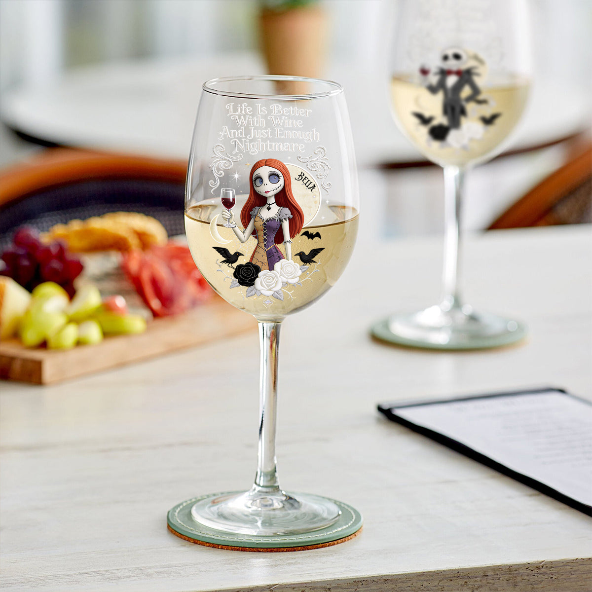 Personalized Nightmare Wine Glass with Long Stem Gift for Wine Lovers Wine Glass With Long Stem GradoCreations
