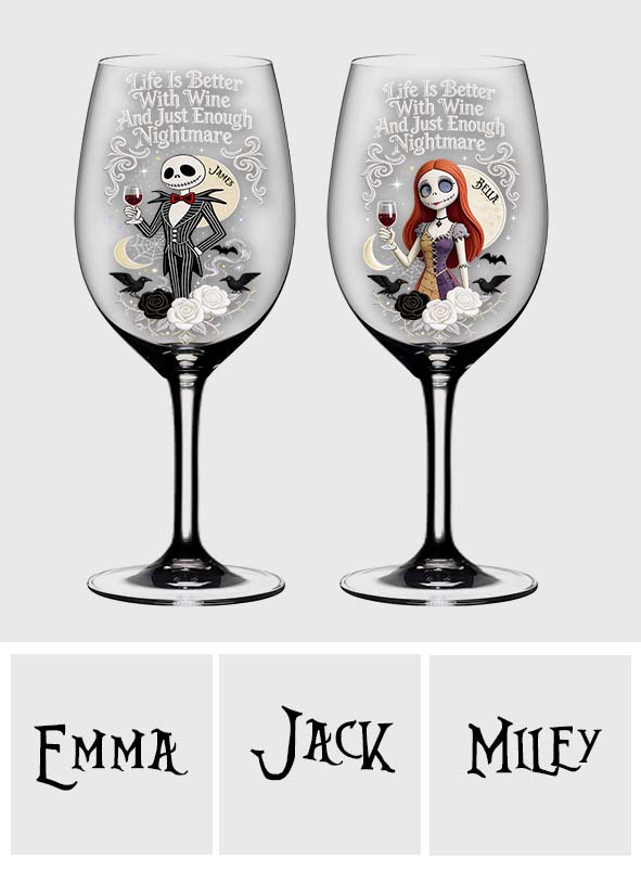 Personalized Nightmare Wine Glass with Long Stem Gift for Wine Lovers Wine Glass With Long Stem GradoCreations