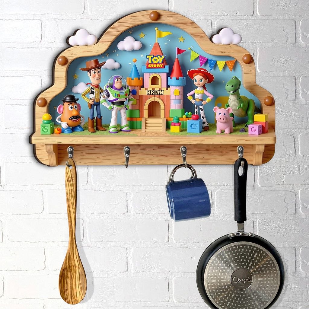 Custom Shape Kids Key Rack Personalized Toy Story Design Custom Shaped Key Rack GradoCreations