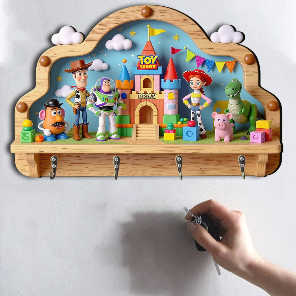 Custom Shape Kids Key Rack Personalized Toy Story Design Custom Shaped Key Rack GradoCreations