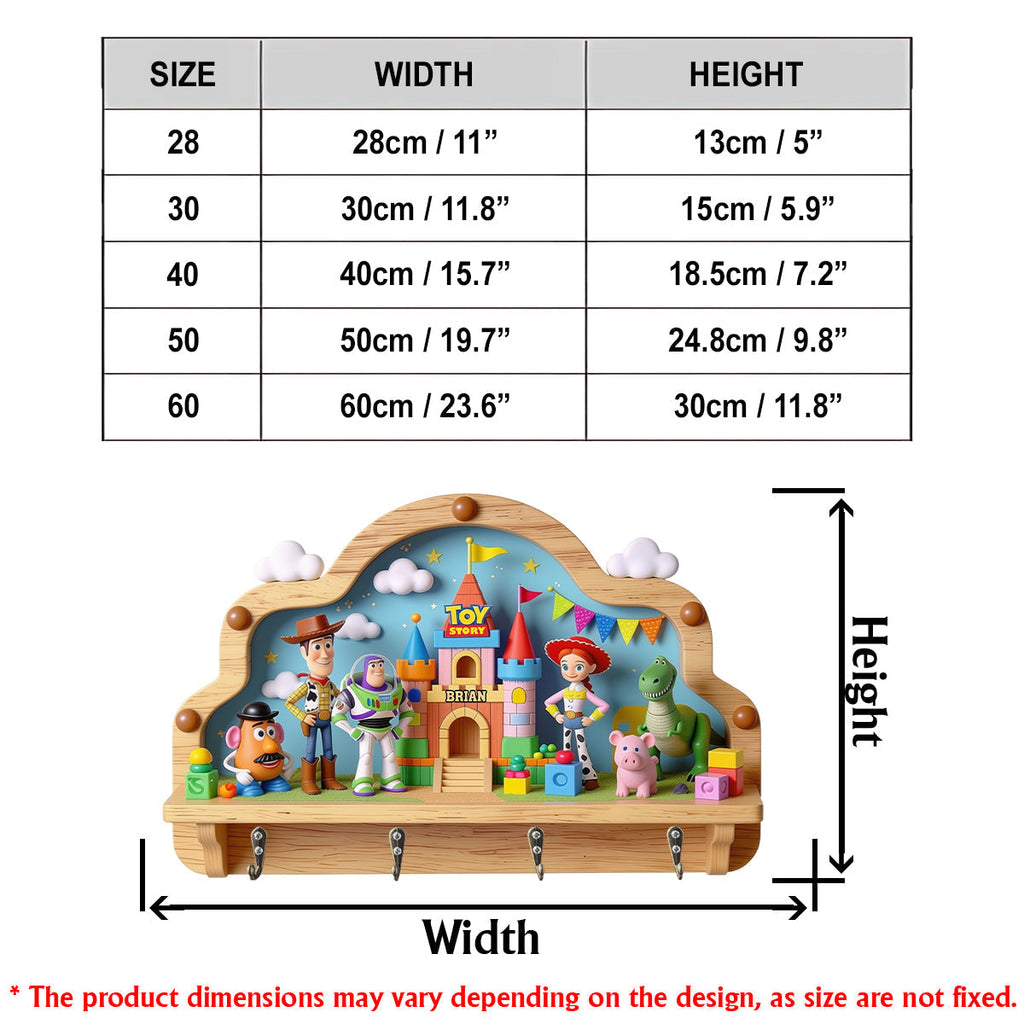 Custom Shape Kids Key Rack Personalized Toy Story Design Custom Shaped Key Rack GradoCreations