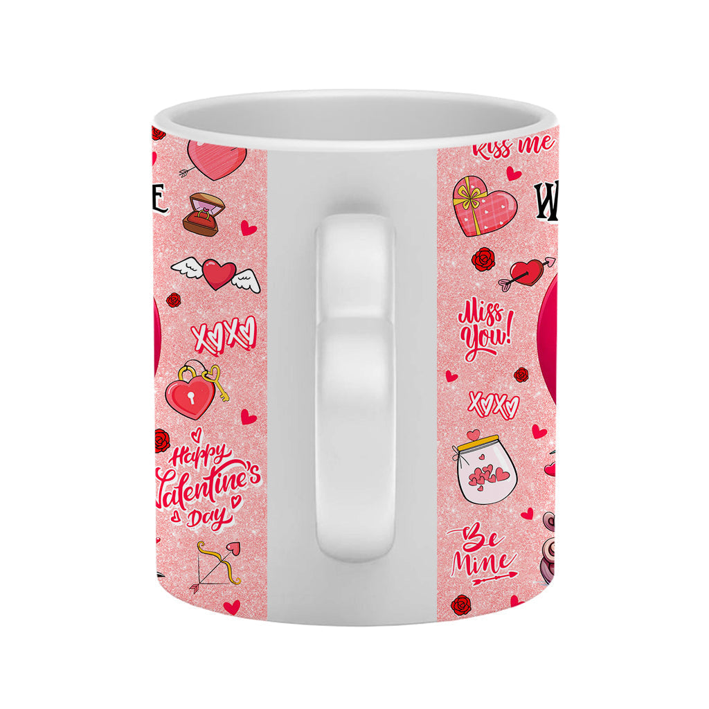 Personalized Heart Handle Mug with Custom Names | Unique Valentine's Gift Heart Handle Mug GradoCreations