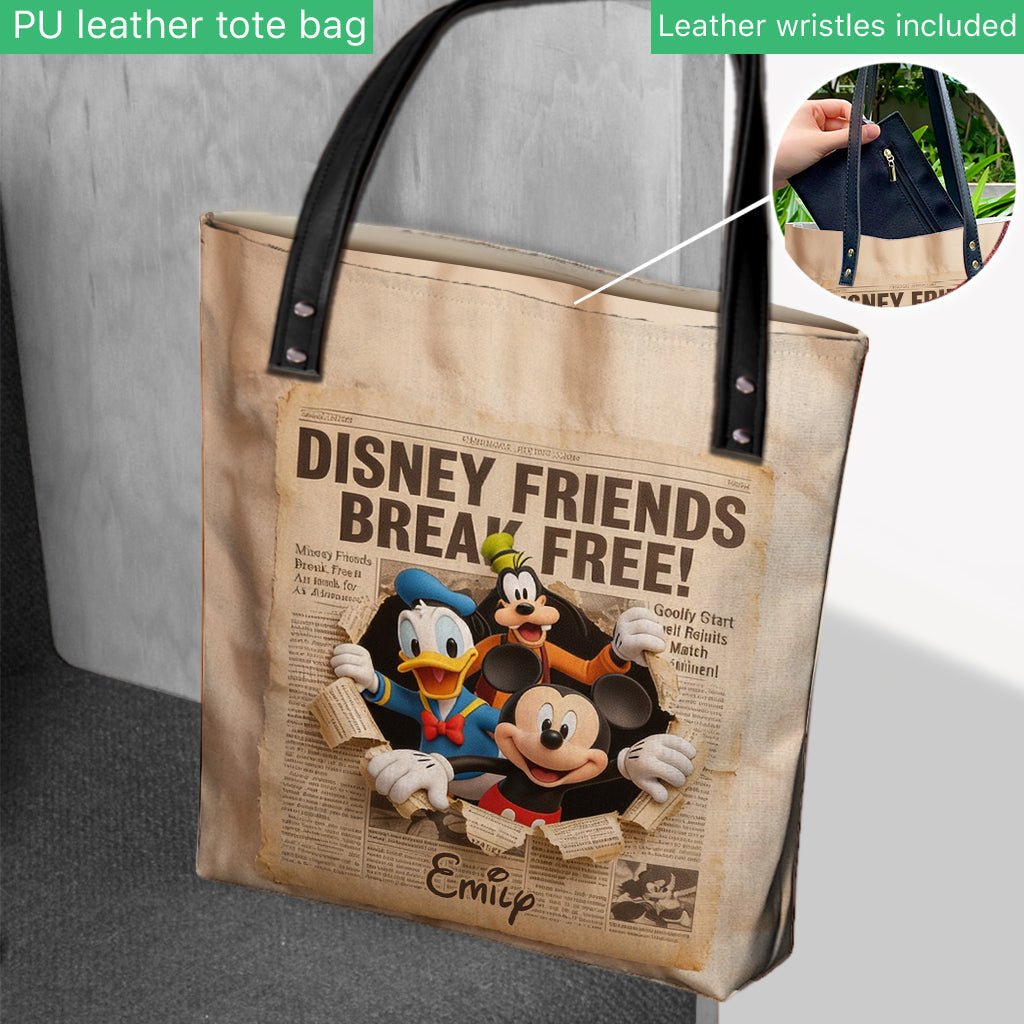 Personalized Disney Friends Tote Bag Custom Name Gift Tote Bag GradoCreations