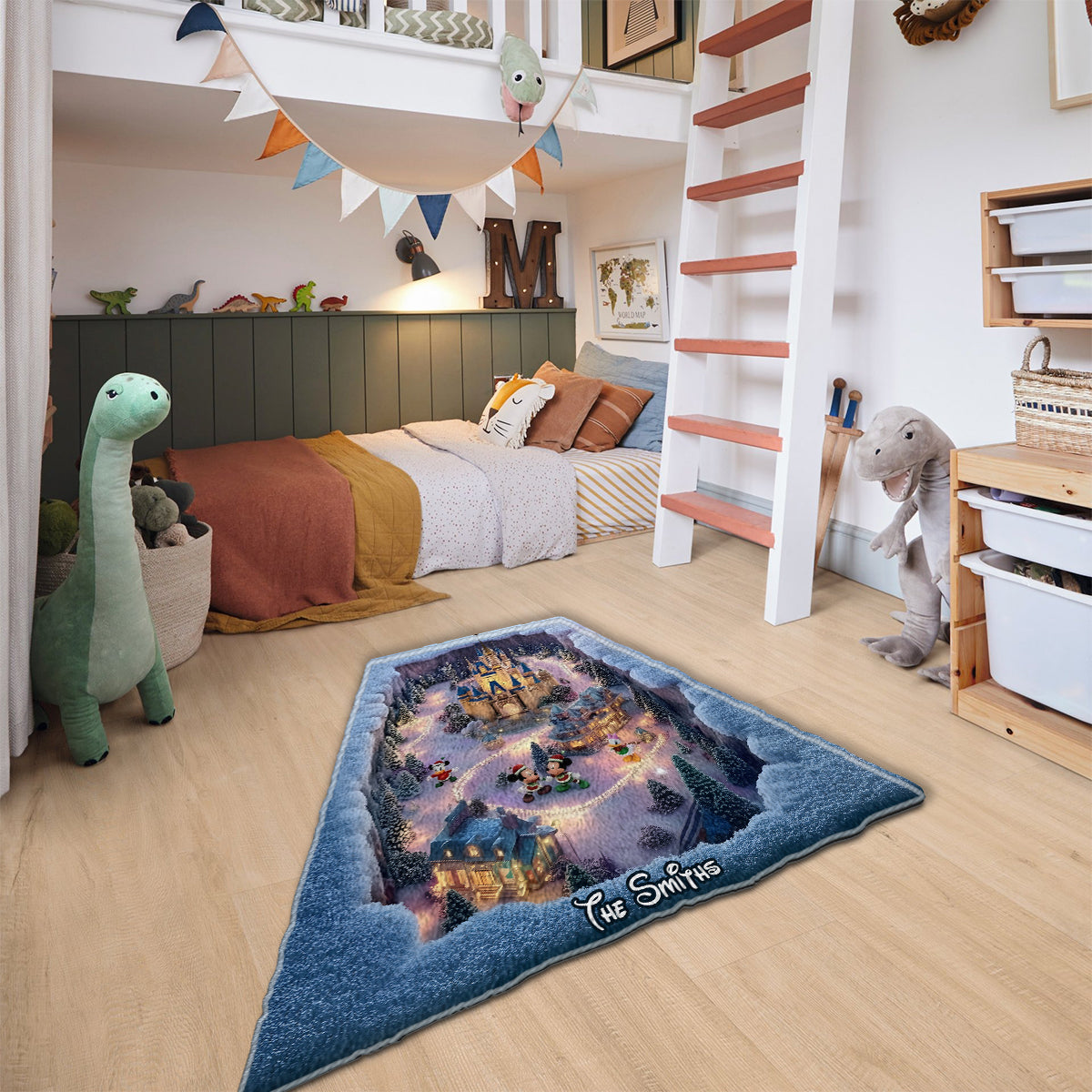 Personalized Magical Night Non-Slip Tufted Rug for Christmas Non-Slip Tufted Rug GradoCreations