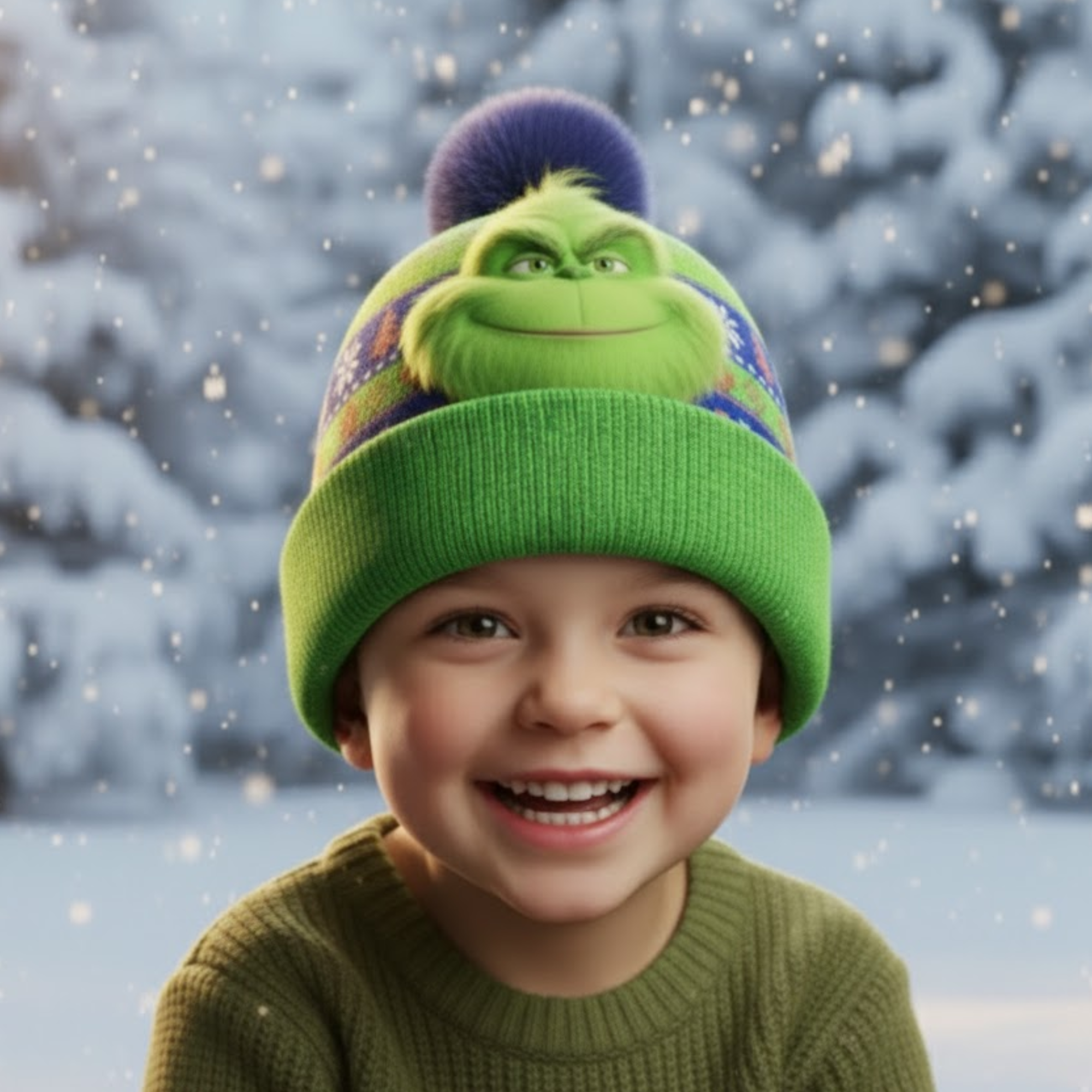 Personalized Grinch Christmas Beanie Hat for Kids and Adults Beanie Hat GradoCreations