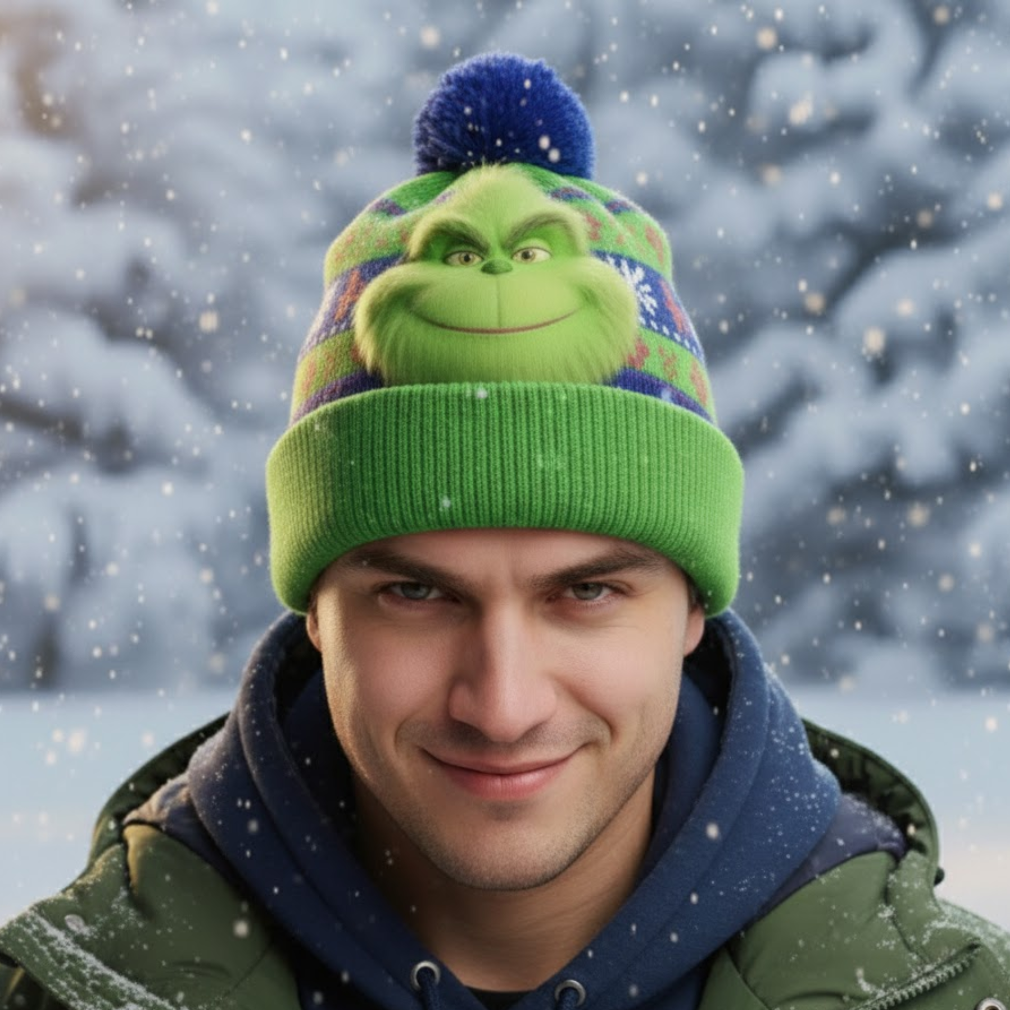 Personalized Grinch Christmas Beanie Hat for Kids and Adults Beanie Hat GradoCreations
