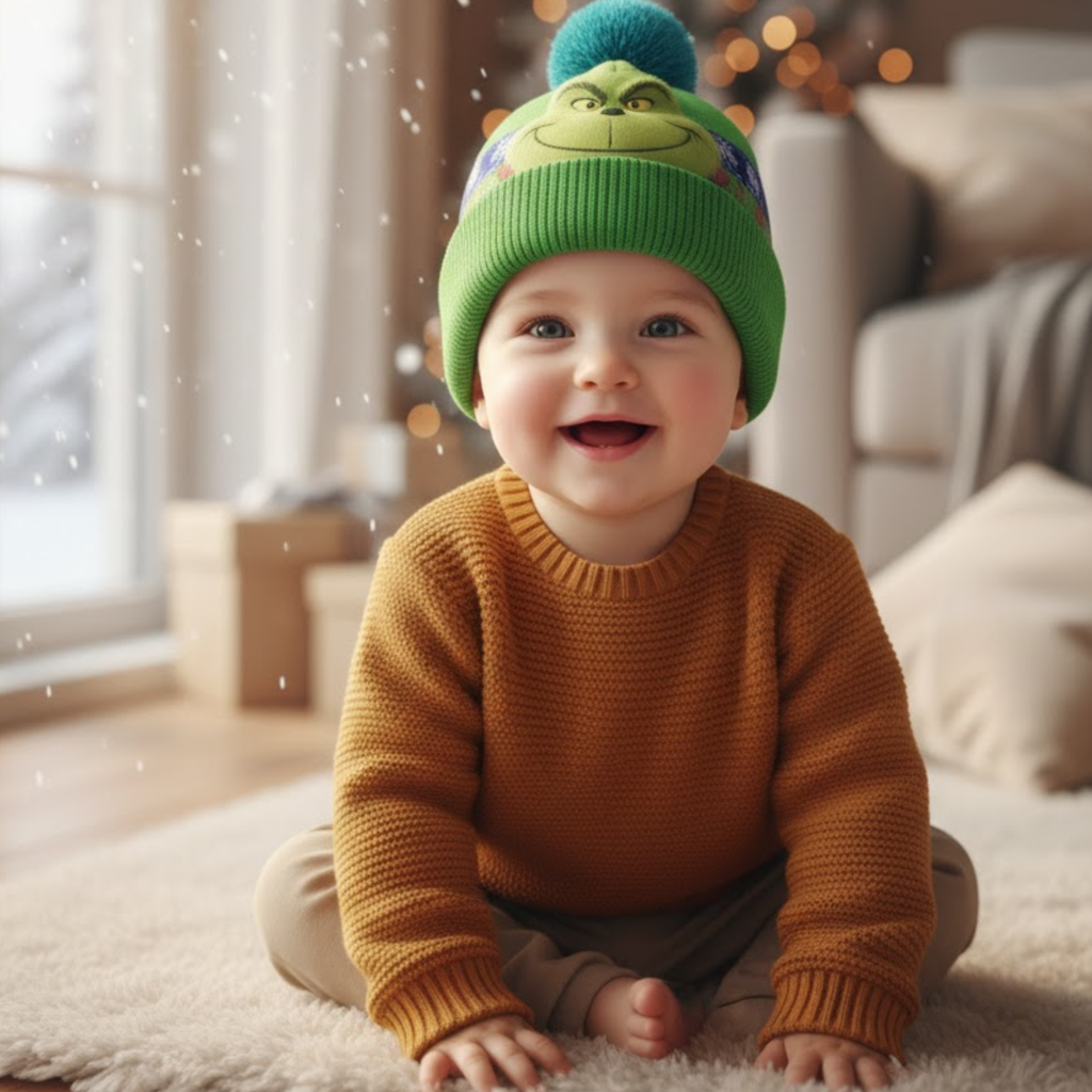 Personalized Grinch Christmas Beanie Hat for Kids and Adults Beanie Hat GradoCreations