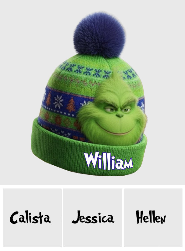 Personalized Grinch Christmas Beanie Hat for Kids and Adults Beanie Hat GradoCreations