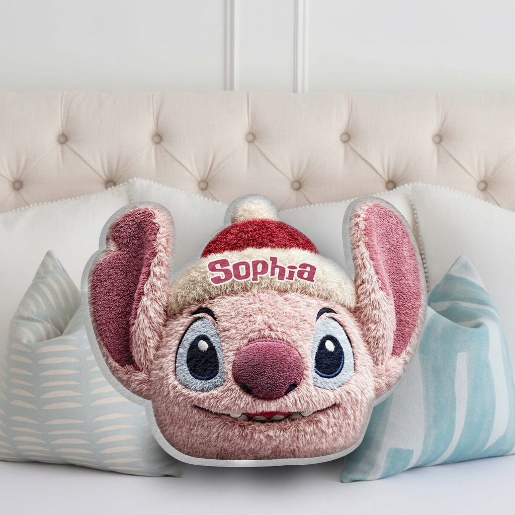 Personalized Faux Fur Shaped Pillow Custom Name Gift for Christmas Faux Fur Shaped Pillow GradoCreations