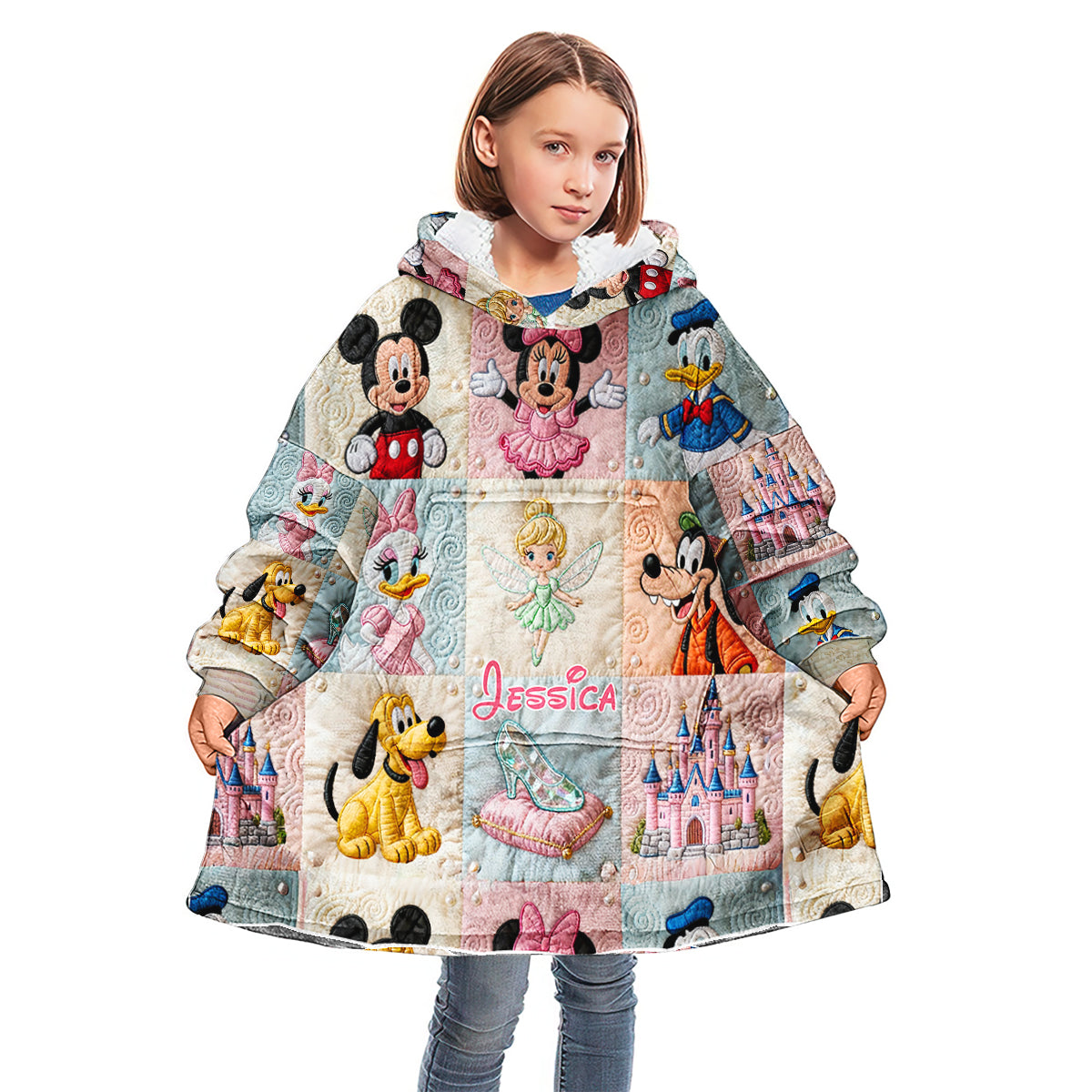 Personalized Disney Mouse Blanket Hoodie Custom Name Gift Blanket Hoodie GradoCreations