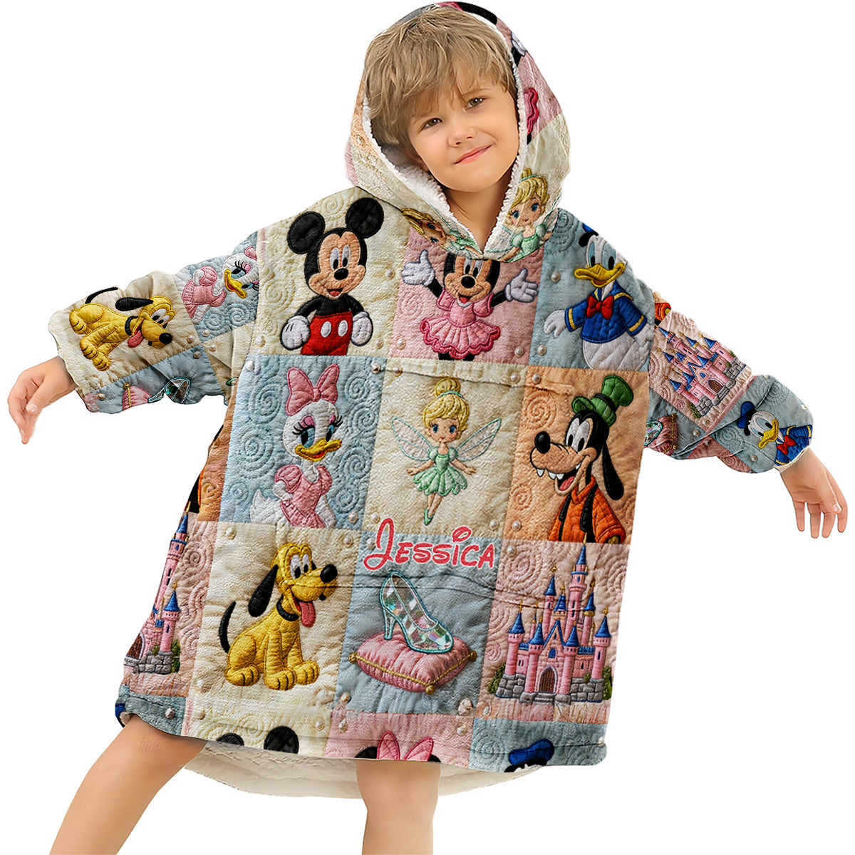 Personalized Disney Mouse Blanket Hoodie Custom Name Gift Blanket Hoodie GradoCreations