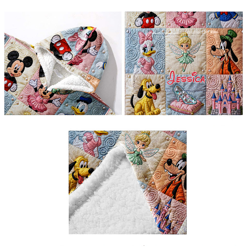 Personalized Disney Mouse Blanket Hoodie Custom Name Gift Blanket Hoodie GradoCreations
