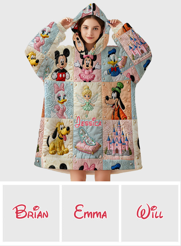Personalized Disney Mouse Blanket Hoodie Custom Name Gift Blanket Hoodie GradoCreations