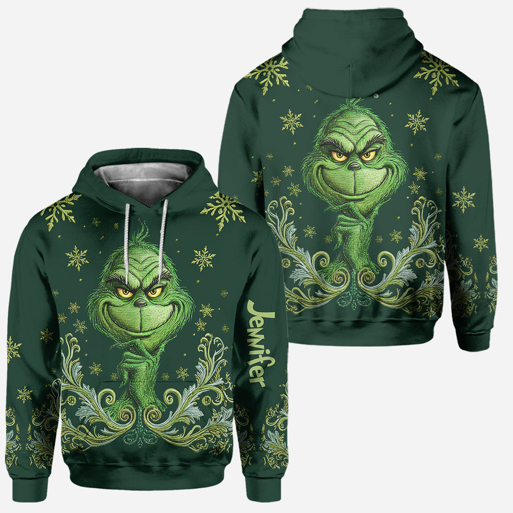 Personalized Grinch Hoodie & Leggings Set Custom Name Christmas Gift Hoodie & Leggings GradoCreations