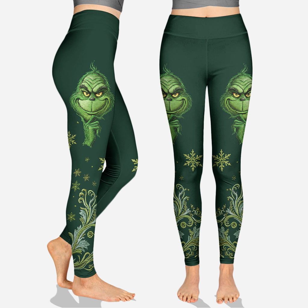 Personalized Grinch Hoodie & Leggings Set Custom Name Christmas Gift Hoodie & Leggings GradoCreations