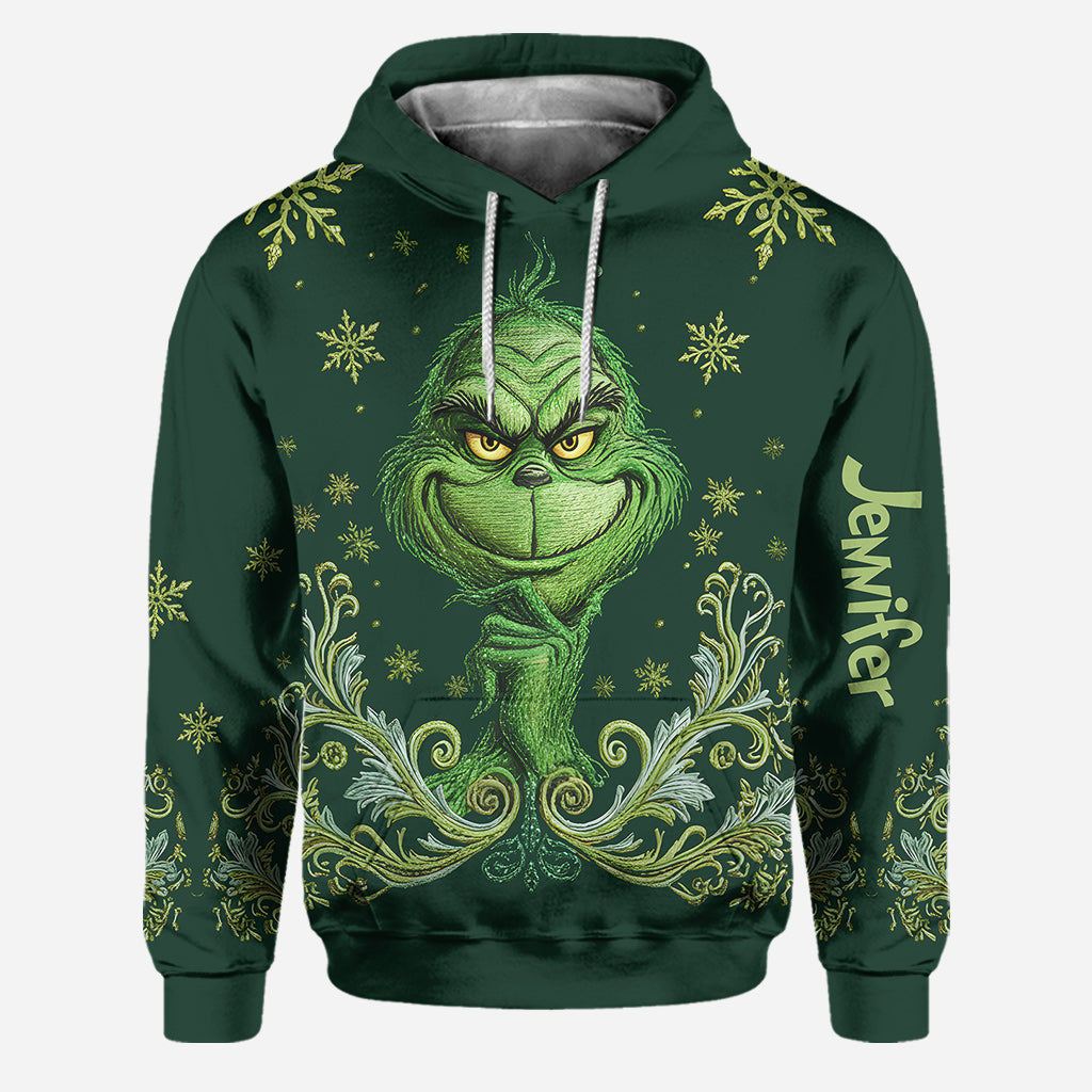 Personalized Grinch Hoodie & Leggings Set Custom Name Christmas Gift Hoodie & Leggings GradoCreations