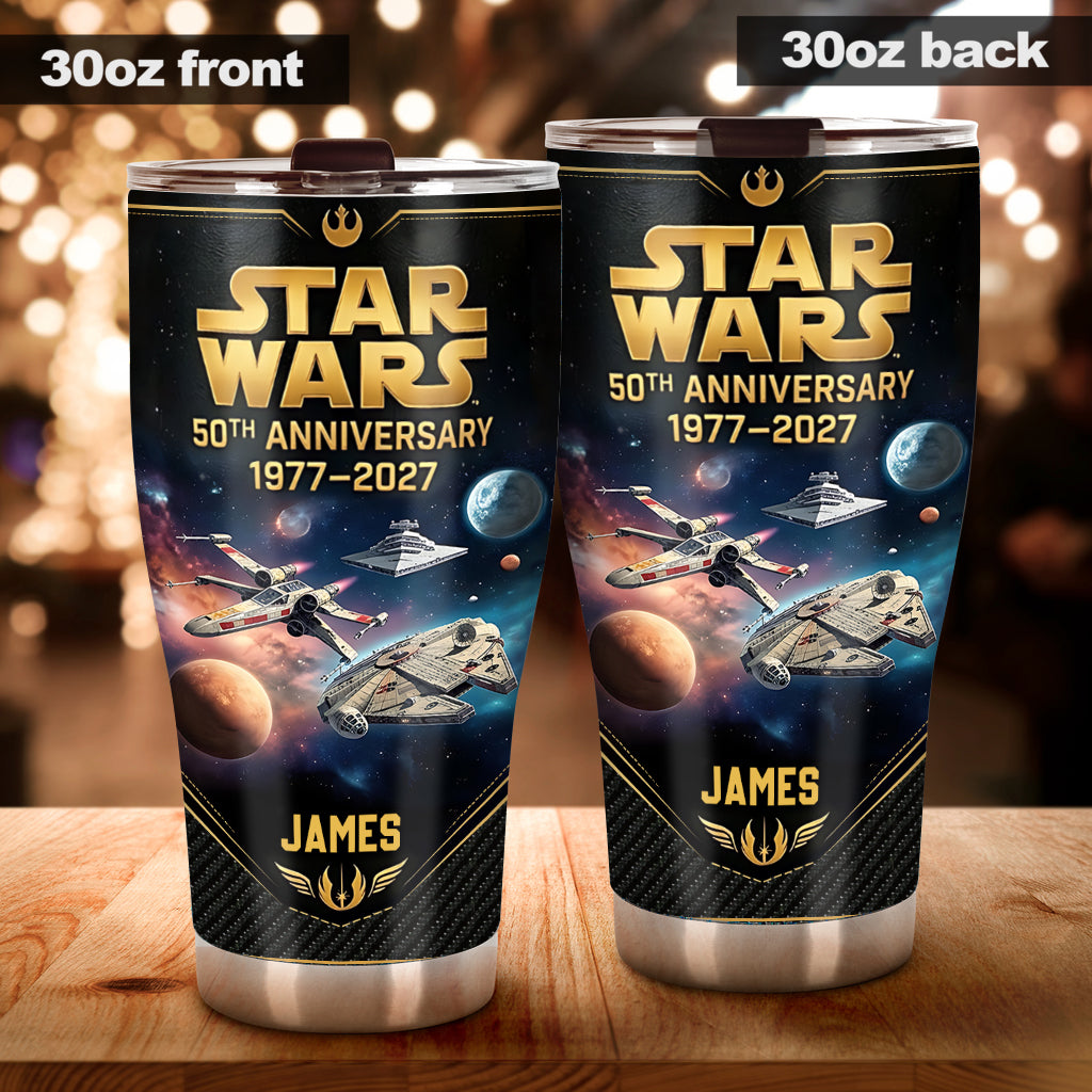 Personalized Star Wars 50th Anniversary Tumbler with Gift Box Tumbler With Gift Box GradoCreations