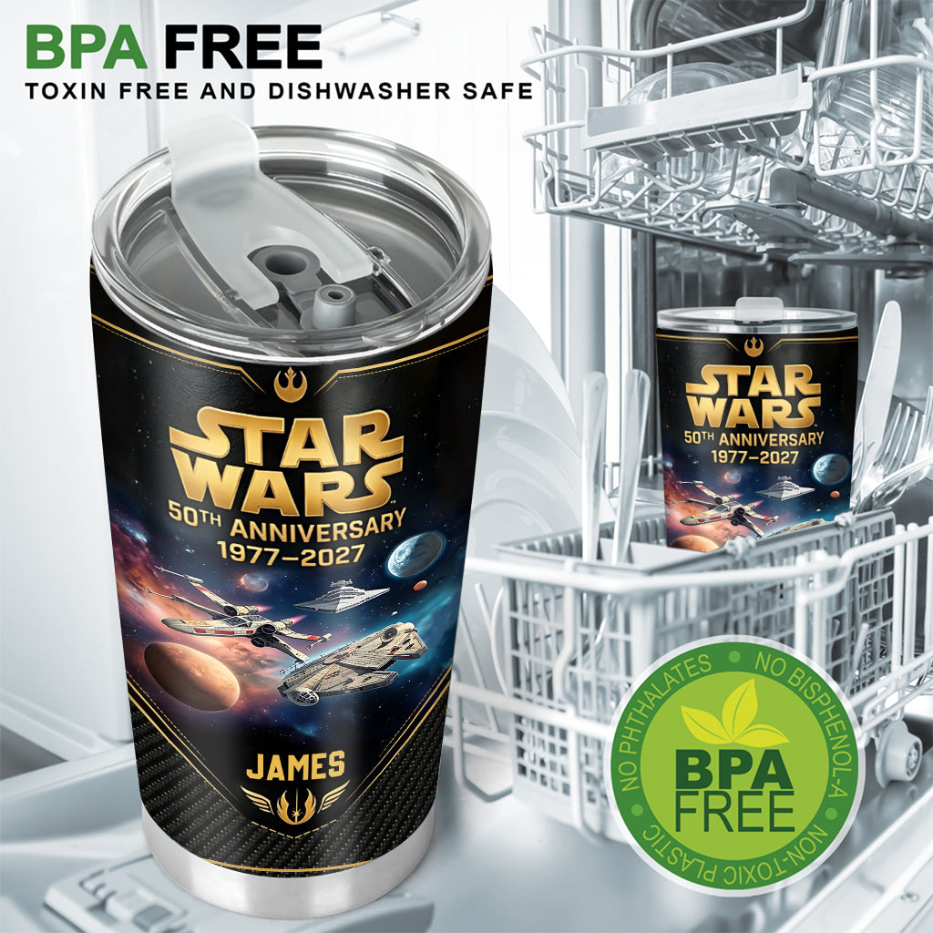 Personalized Star Wars 50th Anniversary Tumbler with Gift Box Tumbler With Gift Box GradoCreations