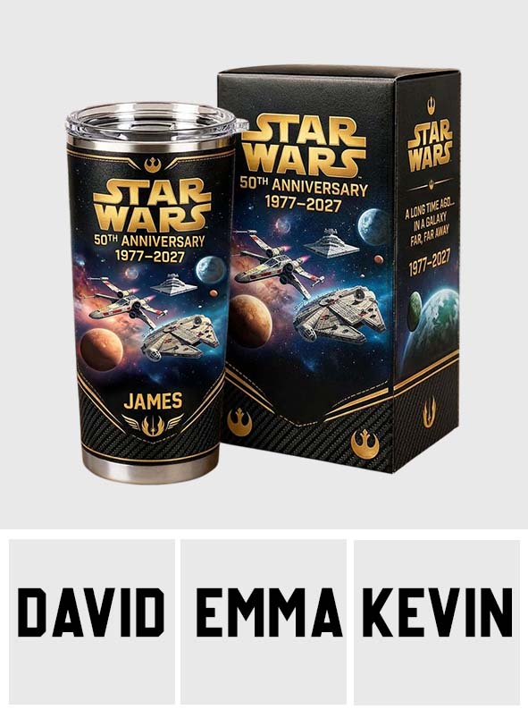 Personalized Star Wars 50th Anniversary Tumbler with Gift Box Tumbler With Gift Box GradoCreations