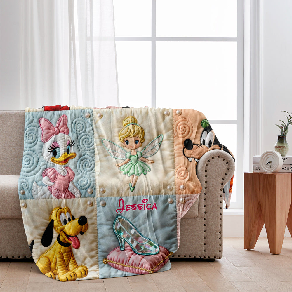 Personalized Disney Mouse Blanket Custom Name Soft Flannel Gift Blanket GradoCreations