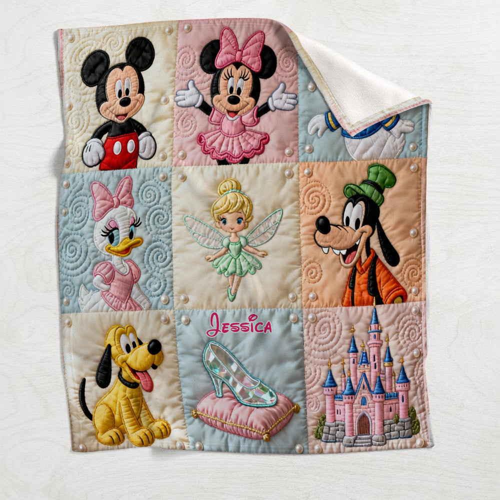 Personalized Disney Mouse Blanket Custom Name Soft Flannel Gift Blanket GradoCreations