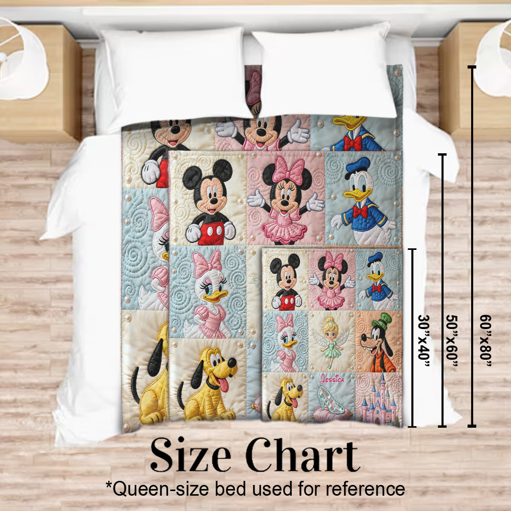 Personalized Disney Mouse Blanket Custom Name Soft Flannel Gift Blanket GradoCreations