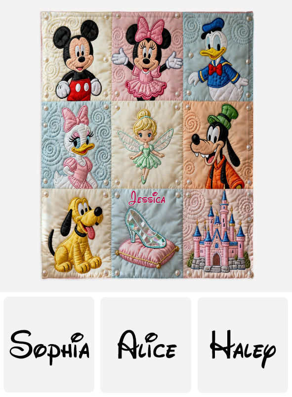 Personalized Disney Mouse Blanket Custom Name Soft Flannel Gift Blanket GradoCreations