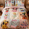Personalized Quilted Bedding Set with Disney Characters for Family Gift Quilted Bedding Set GradoCreations